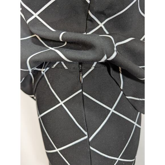 Sanctuary NWT Suit Set Boxy Top Pencil Skirt XS Black White Diamond Knit - Picture 11 of 11